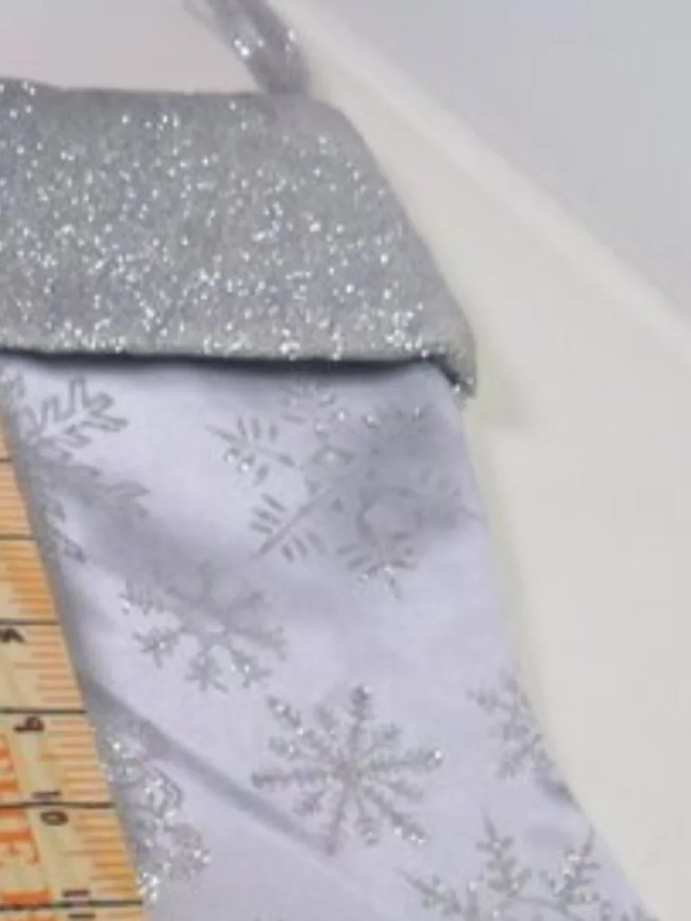 Satin Silver Glitter Snowflake Christmas Pair of 2 Stockings Impact Innovations